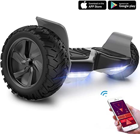 GeekMe Hoverboard Segway 8.5 inch wheels all terrain Electric Self Balancing Scooter With Powerful Motor LED Lights/Bluetooth/APP Gift for Kids and Adults