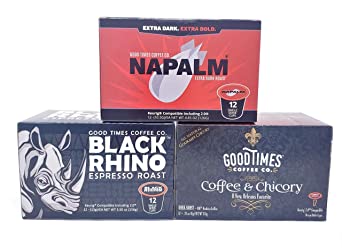 Good Times Coffee Company 3 flavor Variety Pack, Single Serve Cups for Keurig K-Cup Brewers (36 Count)