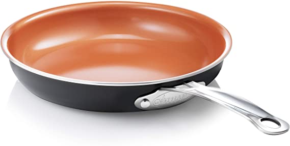 Gotham Steel 9.5 Ultra Nonstick Ceramic Copper Coating by Titanium Frying Pan by Daniel Green, Brown