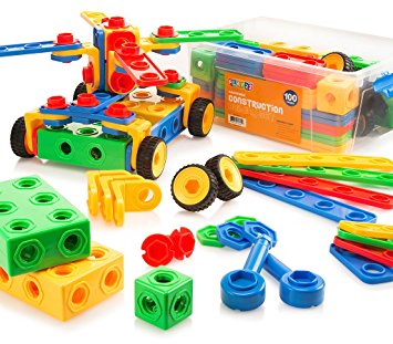 Building Blocks 100 Set - Building Toys Gift for Boys & Girls - STEM Educational Fun Toy Set, Ages 3 Years and Up - Original - By Play22