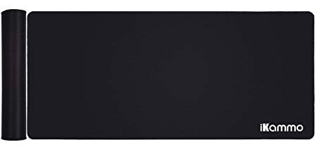 Extended Mouse Pad Extra Large XXL Gaming Mouse Pad XXL Desk pad Non-Slip Rubber Base Sticthed Edge Mousepad for Office Desk Accessories(35"x15.55"x0.07")-Black