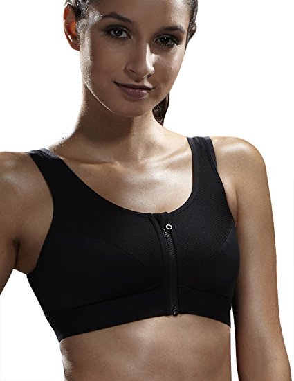 Yvette Zip Front Sports Bra #6015-High Impact(One Band Size Up)