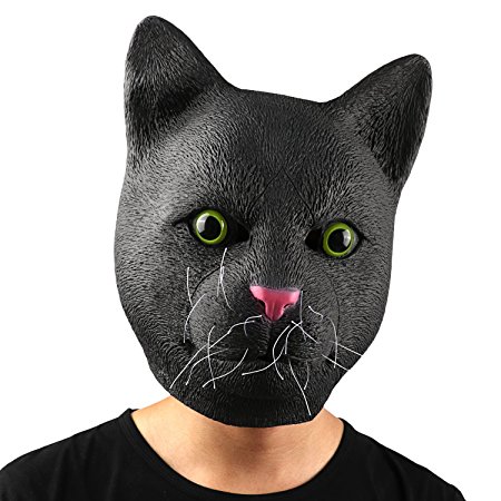 Cat Head Mask - Halloween Costume Party Animal Toy Mask by Monstleo