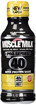 Cytosport Muscle Milk Pro 40 Series, Go Bananas, 14 oz. Bottles, 12 Count