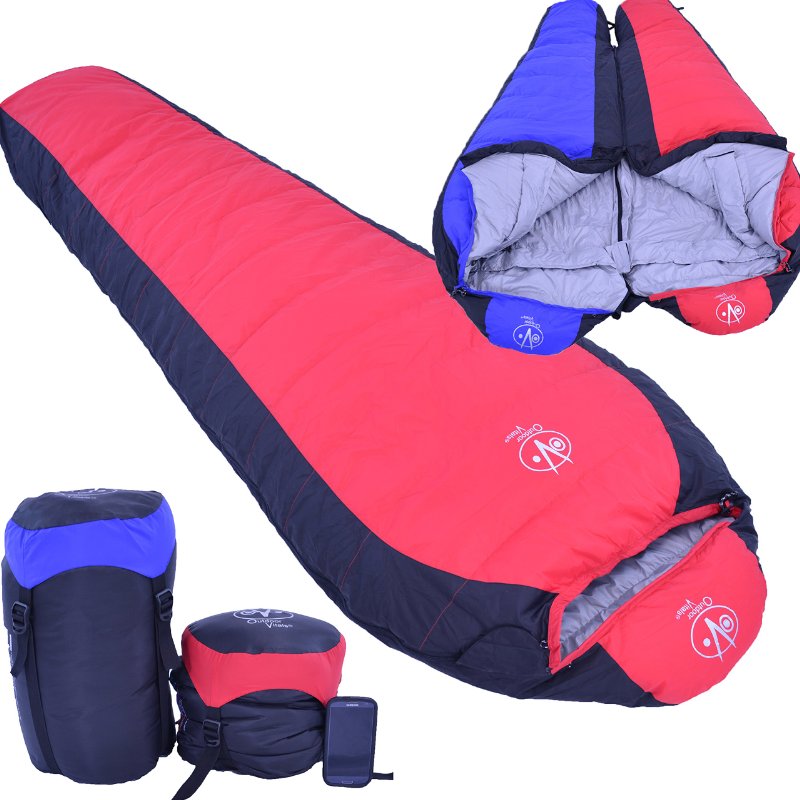Outdoor Vitals 15 Degree Down Mummy Sleeping Bag 3 Season Backpacking Lightweight Hiking Camping - 1 Year Limited Warranty