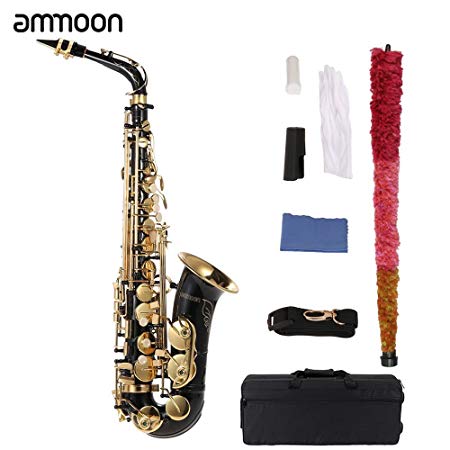 ammoon bE Alto Saxphone Brass Lacquered Gold E Flat Sax - Gold