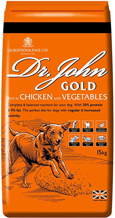Gilbertson & Page Dr Johns Gold Complete Dry Dog Food Chicken, 15 kg