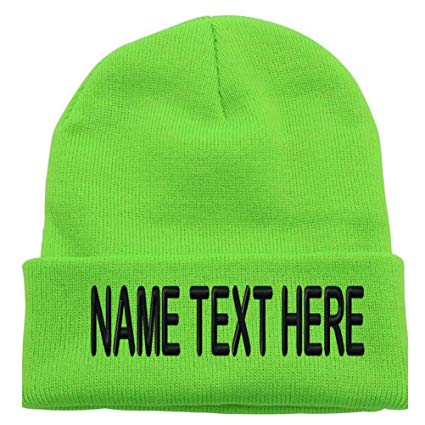 Custom Embroidery Personalized Text Ski Toboggan Knit Cuffed Embroidered Beanie Hat