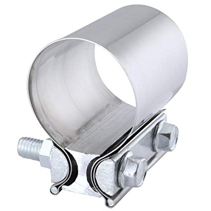 EVIL ENERGY 2" Butt Joint Stainless Steel Exhaust Sleeve Clamp Band