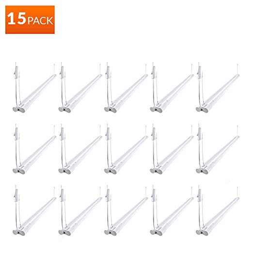 Luceco LED Shop Light for Garages, Work Areas and Shops - 15 Pack - 3600 Lumen / 4000K Cool White, 4 Foot, Plug-in (Surface/Suspended Mount Compatible) Not Linkable