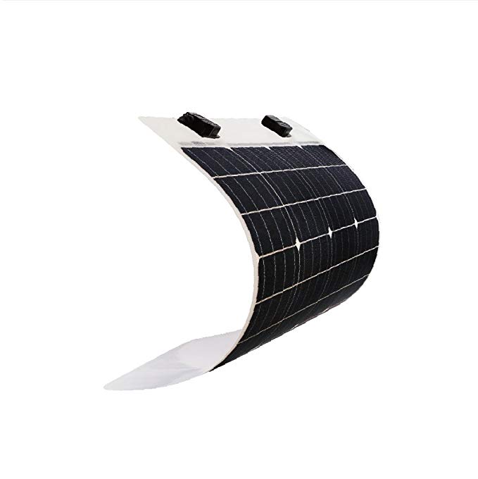 Renogy 50 Watt 12 Volt Extremely Flexible Monocrystalline Solar Panel - Ultra Lightweight, Ultra Thin, Up to 248 Degree Arc, for RV, Boats, Roofs, Uneven Surfaces