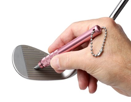 TruGroove Golf Club Groove Sharpener - Improved Backspin and Ball Control - Wedges and Irons - with 2 Free Color Matched Ball Markers - Lifetime Warranty - Made in USA