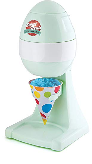 Sweet Treats Snow Cone, Crushed Ice, Slushie Cocktail Maker - Kid Friendly Shaved Ice Machine With Automatic Off Switch & Removable Slush Cone Holder (Slushy Cups & Straws Included)