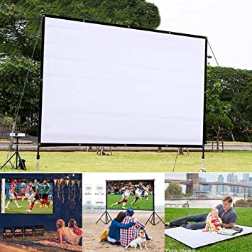 Lacegre HD Projector Screen,Portable Folding Anti-Crease Indoor Outdoor Projector Movies Screen for Home,Screen Size 60inch,72inch,84inch,92inch Projection Screens