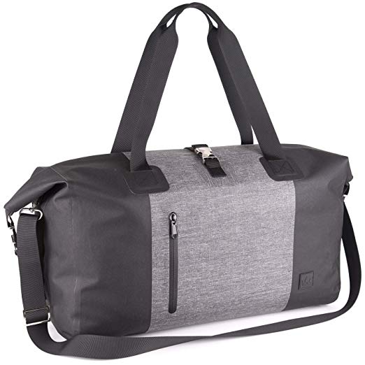 The Friendly Swede Exclusive Waterproof Weekender Bag Duffel for Women and Men - HÅGA - Urban Chic - with 15.6 inch Laptop Pocket, 30L