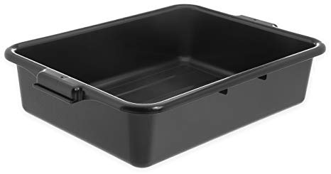 Carlisle N4401003 Comfort Curve Ergonomic Wash Basin Tote Box, 5" Deep, Black (Pack of 12)