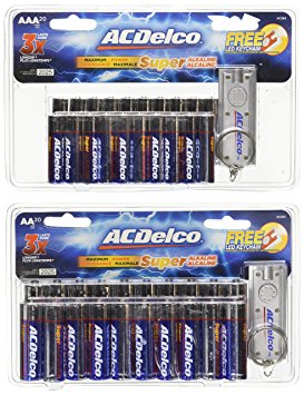 ACDelco Super Alkaline Batteries, 20-Count of AA and 20-Count of AAA