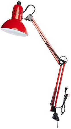 Lite Source LS-105RED Desk Lamp with Red Metal Shades, Red Finish