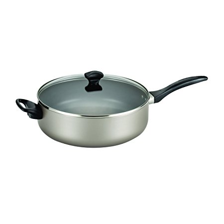 Farberware Dishwasher Safe Nonstick Aluminum 6-Quart Covered Jumbo Cooker with Helper Handle, Champagne