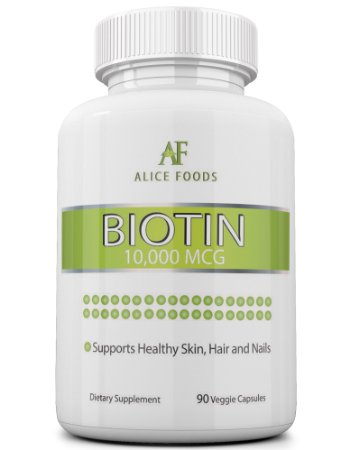 High Potency Biotin Supplement  Nutrition For Skin Guide - Contains 90 Biotin 10000 mcg capsules - Prevents Hair Loss Helps in Hair Growth and in maintaining Healthy Skin and Nails