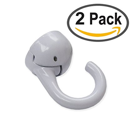 Hangman Products Elephant Hook Ceiling Hanger - (White) Pack of 2 Hangers