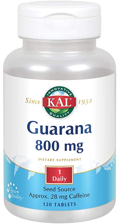 KAL Guarana 800 | Approx. 28 milligrams of Naturally Occurring Caffeine | Healthy Energy and Focus Support | 120 Tablets