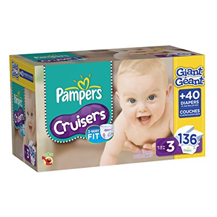 Pampers Cruisers Diapers Size 3 Giant Pack, 136 Count