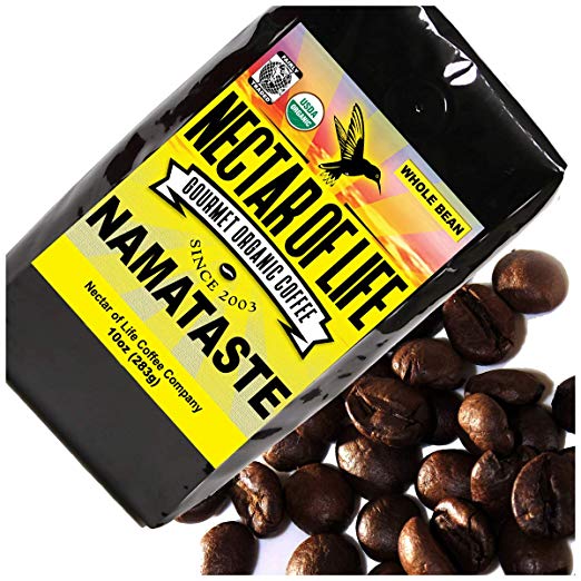 NAMATASTE - Gourmet Organic Coffee Beans DARK ROAST 10 Ounce - Nectar of Life Fair Trade Coffee Beans - USDA Certified Organic - Gourmet Coffee (10 Ounce)