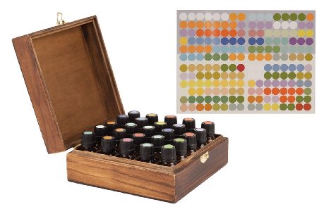 Stained And Finish Wooden Box for Essential Oils, this box Holds 25 Oil Bottles (sizes 5-15ml), Brown