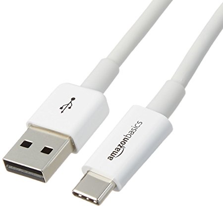 AmazonBasics USB Type-C to USB-A 2.0 Male Cable - 9 Feet  (2.7 Meters) - White