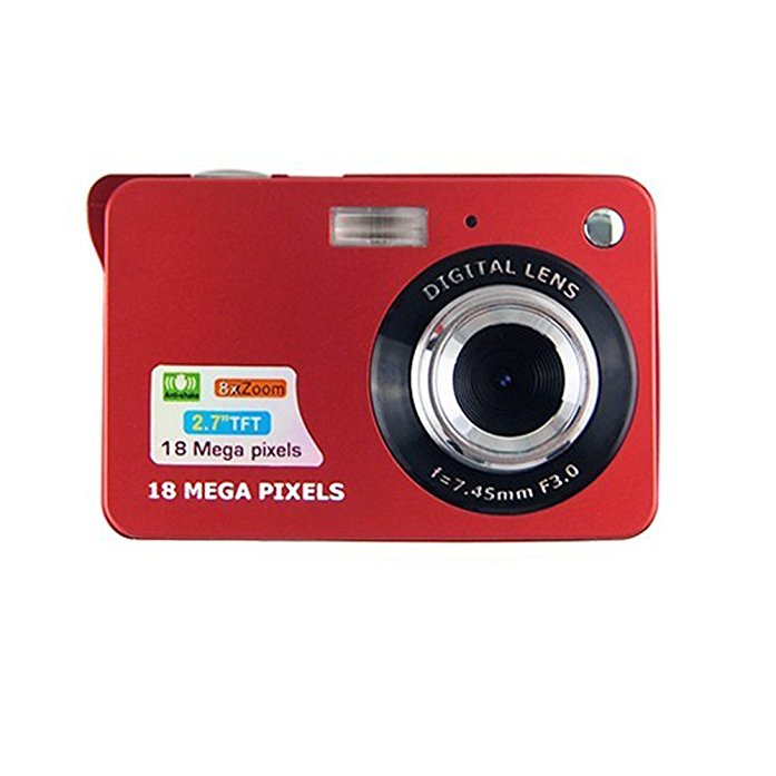 Digital Camera，PowerDoF CDC3 2.7 inch TFT LCD HD Mini Digital Camera (Red)