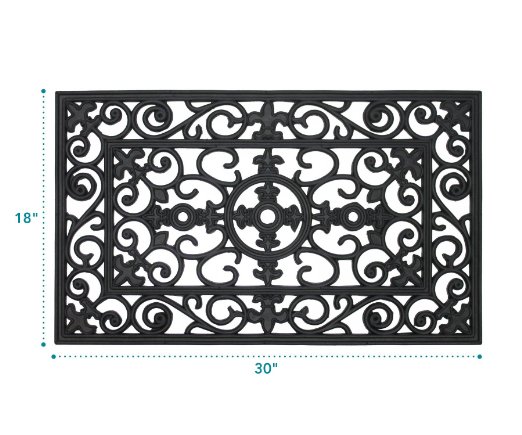 MILLIARD Lilly Decorative Rubber Outdoor Doormat 30inx18in