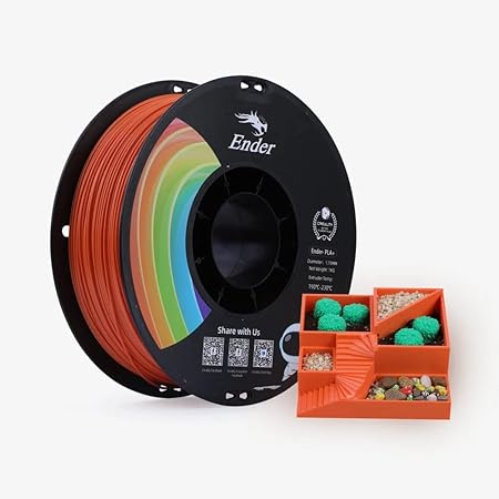 Creality Ender PLA  Filament for 3D Printers 1kg Spool (2.2lbs) Accuracy  /- 0.02mm 3D Printer Filament PLA, Strong Toughness, Vacuum Packaging, Environment Friendly (Orange)