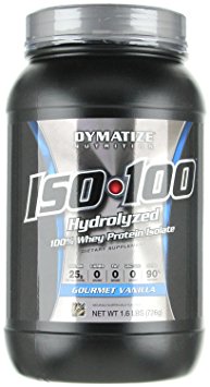 Dymatize ISO-100 Hydrolyzed 100% Whey Protein Isolate - Gourmet Vanilla - 1.6 LBS