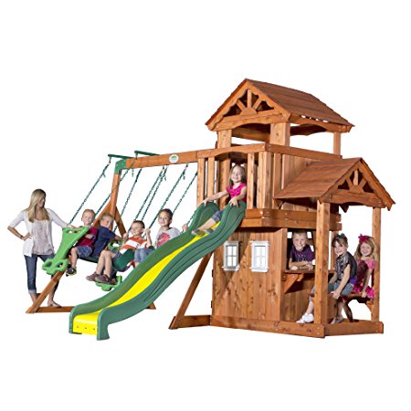 Backyard Discovery Tanglewood All Cedar Wood Playset Swing Set