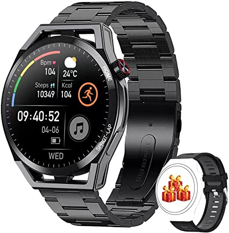 LEMFO Smart Watch Make and Answer Calls Voice Chat Smart Watch for Men with Heart Rate Sleep Monitor Fitness Tracker with 1.32" Full Touch Screen 20 Sports Modes Pedometer Watches Men for Android iOS