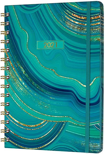 2021 Planner - Monthly Weekly Planner 2021 with Tabs, 6.5"x 8.5", Jan 2021 - Dec 2021, Flexible Hardcover, Strong Binding, Back Pocket, Elastic Closure