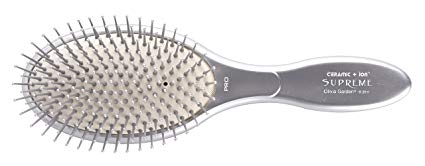 Olivia Garden Ceramic   Ion™ Supreme Nylon - Silver Paddle Hair Brush - Anti-Static, Tourmaline-Ion & Nylon Bristles
