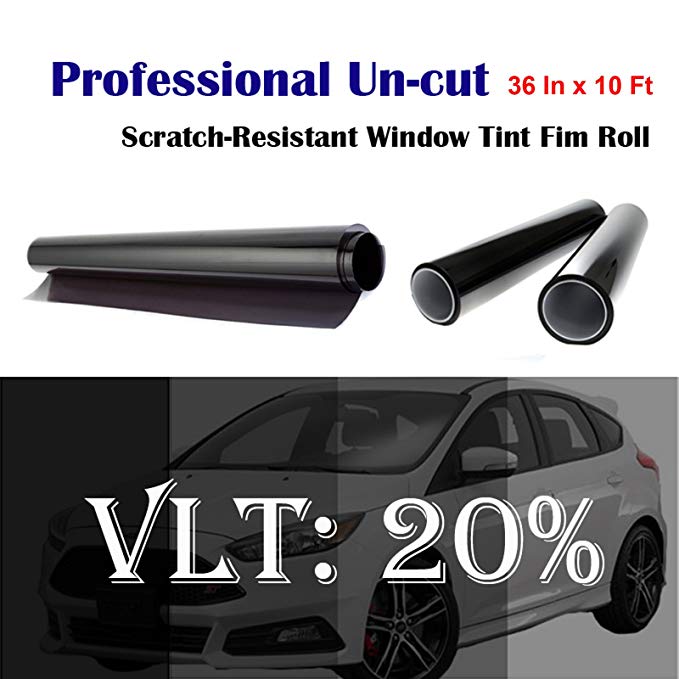 Mkbrother Uncut Roll Window Tint Film 20% VLT 36" In x 10' Ft Feet Car Home Office Glass