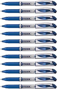 Pentel EnerGel Gel Ink Pen, Medium Point, Metal Tip, Blue Ink, Box of 12 (BL57-C)