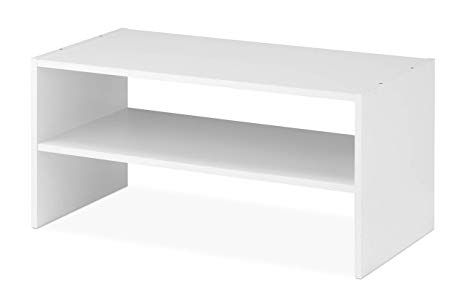 Whitmor Stackable 24" Wide 2-Shelf Storage Organizer, White