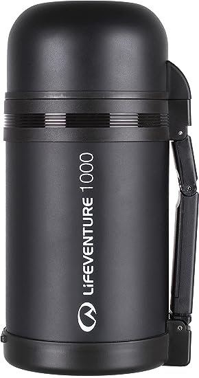 Lifeventure Double Walled Thermally Induced Widemouth Vacuum Flask For Food Or Drink - Hot For Up To 8 Hours, Cold For 12 Hours - 1 Litre
