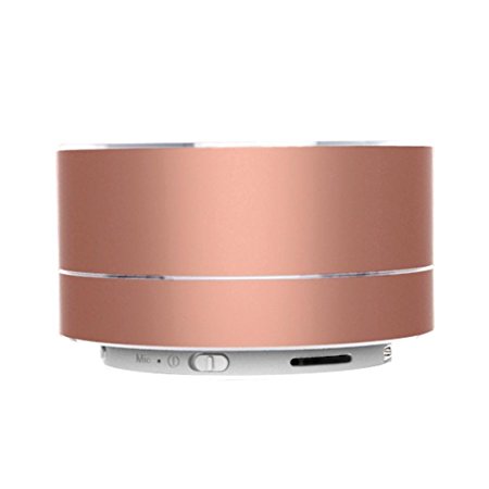 Portable Bluetooth Speakers,Mini Wireless Speaker with HD Sound Built-in Micro SD TF Card Slot (Rose Gold)