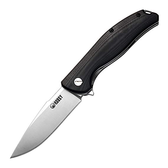 KUBEY 7.8" Folding Pocket Knife Glass-Filled G10 Handle Stainless Steel Liner Lock Flip Assist with Belt Clip, 4.87 OZ.