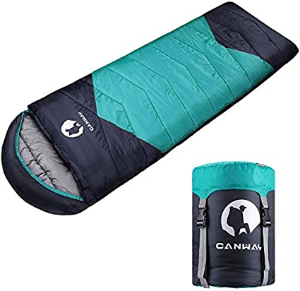 CANWAY Sleeping Bag with Compression Sack, Lightweight and Waterproof for Warm & Cold Weather, Comfort for 4 Seasons Camping/Traveling/Hiking/Backpacking, Adults & Kids