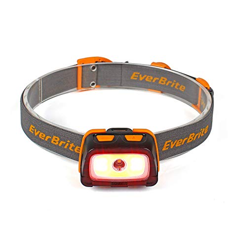 EverBrite Headlamp - 300 Lumens Headlight with Red/Green Light and Tail Light, 7 Lighting Modes, Perfect for Trail Running, Camping, Hiking and More, Adjustable Headband, 3 AAA Batteries Included