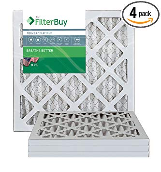 FilterBuy 18x18x1 MERV 13 Pleated AC Furnace Air Filter, (Pack of 4 Filters), 18x18x1 – Platinum