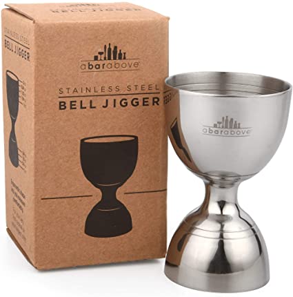 Bell Jigger - Premium Vintage Double Cocktail Jigger, 1oz/2oz made from Stainless Steel 304