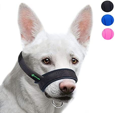 Lepark Dog Muzzle with Fabric for Small, Medium and Large Dogs, Anti Biting, Chewing, Adjustable Neck, Breathable