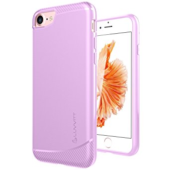 iPhone 7 Plus Case, LUVVITT [Sleek Armor] Slim Shock Absorbing Flexible Back Cover TPU Rubber Case for Apple iPhone 7 Plus - Fuchsia Pink